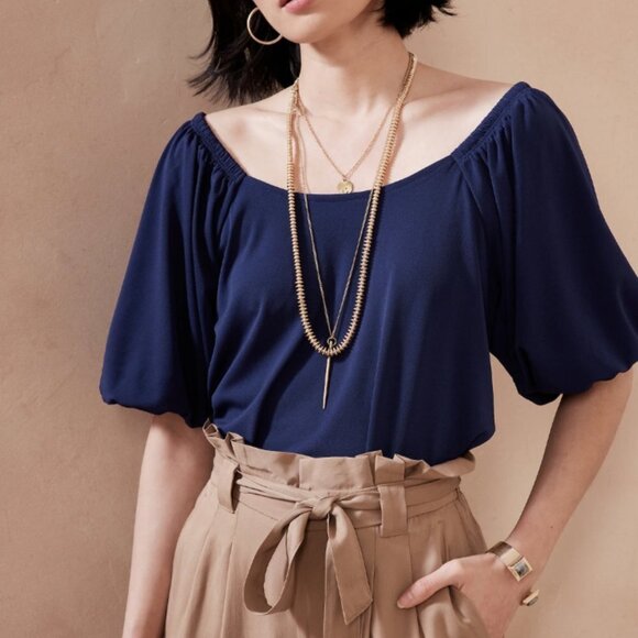 New Puffed Sleeves Top Size XS - Picture 1 of 7